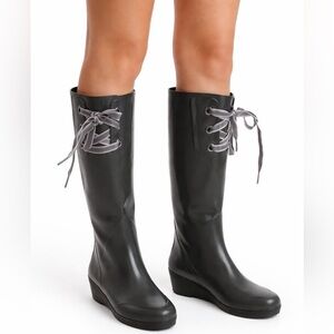 Sperry Pink and Gray Winter Rain Boots Sleek Design